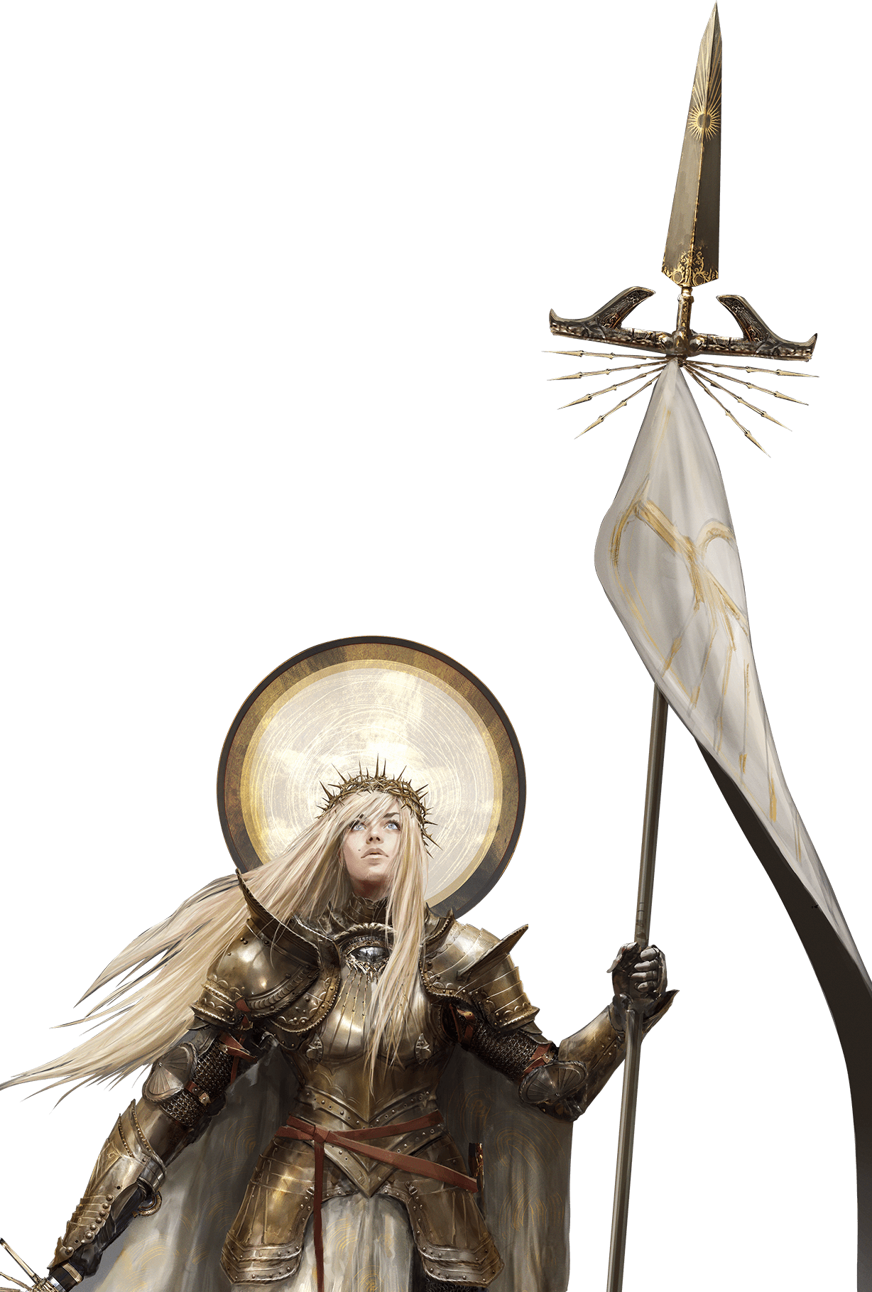 A holy warrior wielding a heroic spear that would of lead the forces of mankind against the Gods in the world of The Lords of the Fallen